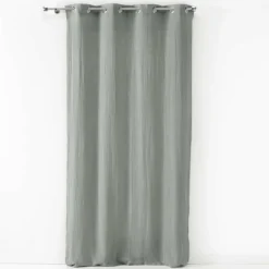 RIDEAU A OEILLETS 135X240CM GAZE DE COTON ANGELIA GRIS