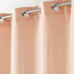 RIDEAU A OEILLETS 135X240CM GAZE DE COTON ANGELIA ROSE
