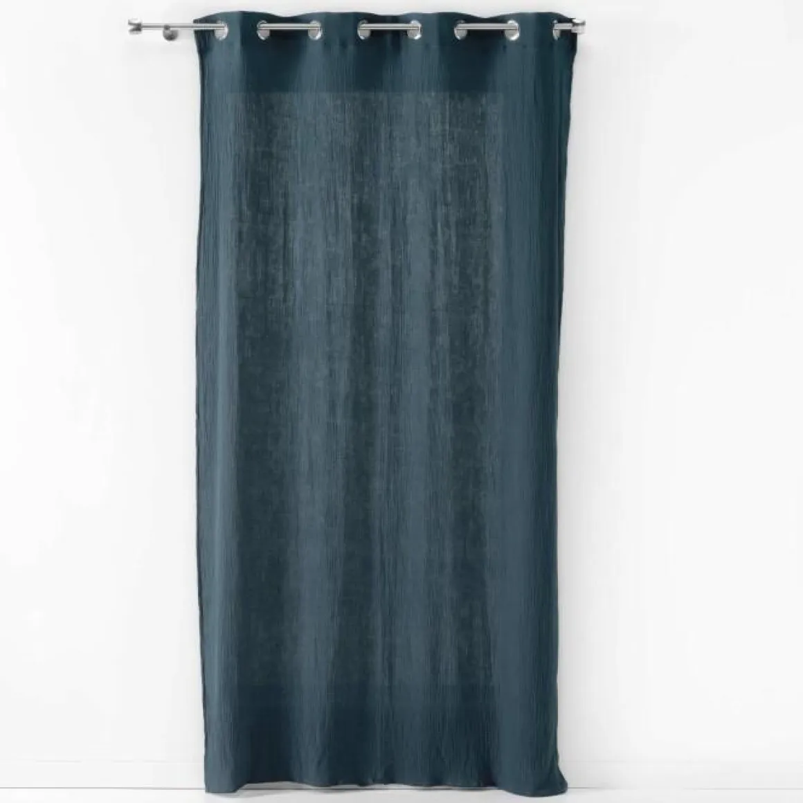 RIDEAU A OEILLETS 135X240CM GAZE DE COTON ANGELIA MARINE