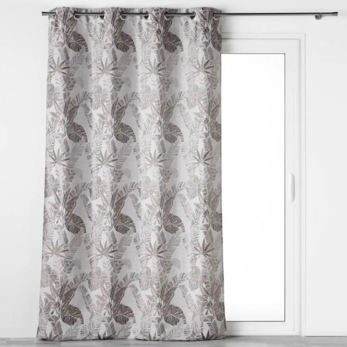 RIDEAU A OEILLETS 140X260CM JACQUARD FAGGY TAUPE