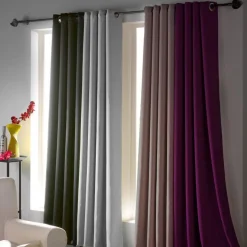 RIDEAU A OEILLETS 140X240CM MEZZO BORDEAUX