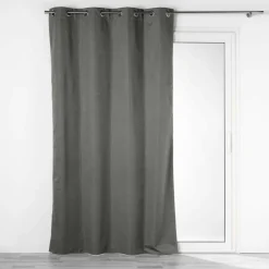 RIDEAU A OEILLETS 140X260CM OCCULTANT DARKO ANTHRACITE