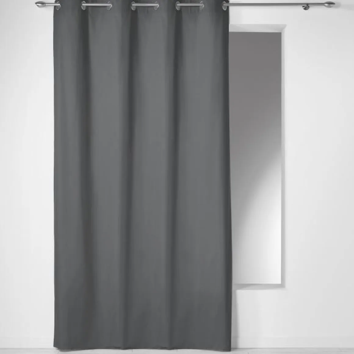 RIDEAU A OEILLETS 140X240CM PANAMA ARDOISE
