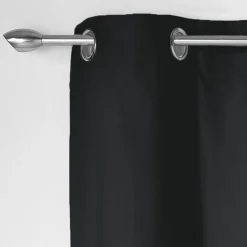 RIDEAU A OEILLETS 140X240CM PANAMA NOIR