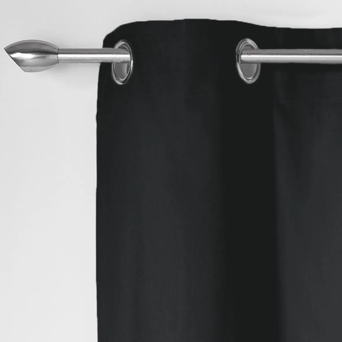 RIDEAU A OEILLETS 140X240CM PANAMA NOIR