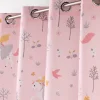 RIDEAU A OEILLETS 140X260CM POLYESTER IMP FEE DES BOIS ROSE