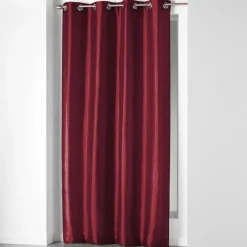 RIDEAU A OEILLETS 140X240CM SHANTUNG UNI SHANA BORDEAUX