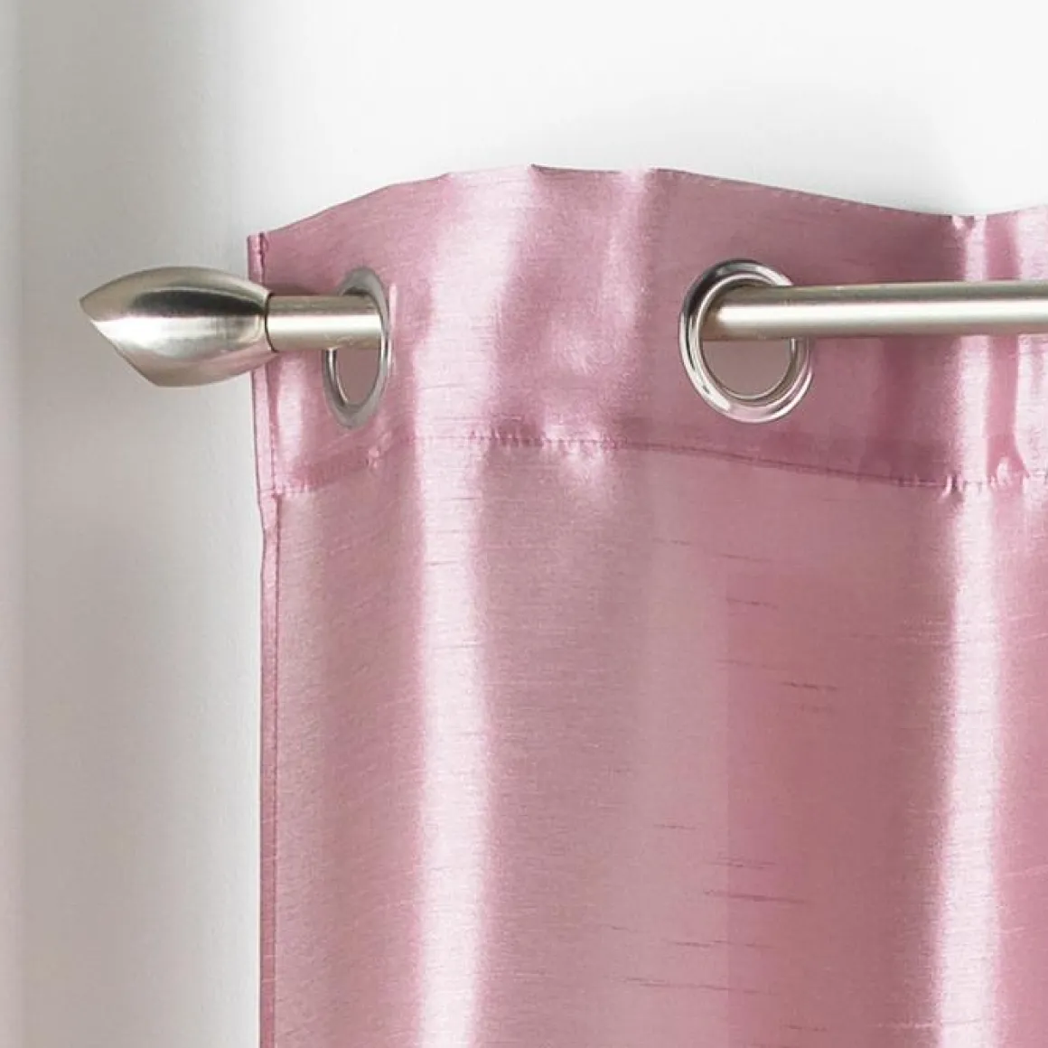 RIDEAU A OEILLETS 140X240CM SHANTUNG UNI SHANA ROSE