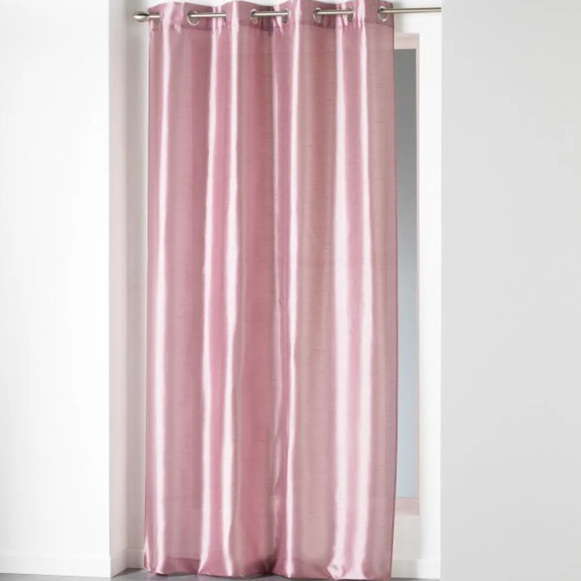 RIDEAU A OEILLETS 140X240CM SHANTUNG UNI SHANA ROSE