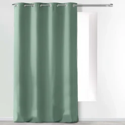 RIDEAU A OEILLETS 140X260CM UNIE ABSOLU SAUGE