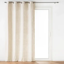 RIDEAU A OEILLETS 135X260CM VELOURS DEVORE EVA NATUREL