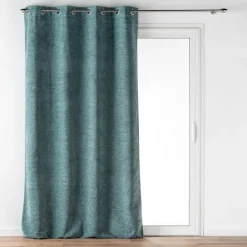 RIDEAU A OEILLETS 140X260CM VELOURS RELIEF VERRA SAUGE