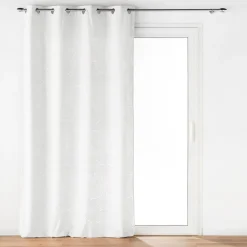 RIDEAU A OEILLETS 135X260CM VELOURS DEVORE EVA BLANC