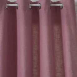 RIDEAU CLEM A OEILLETS VIEUX ROSE 140X260CM