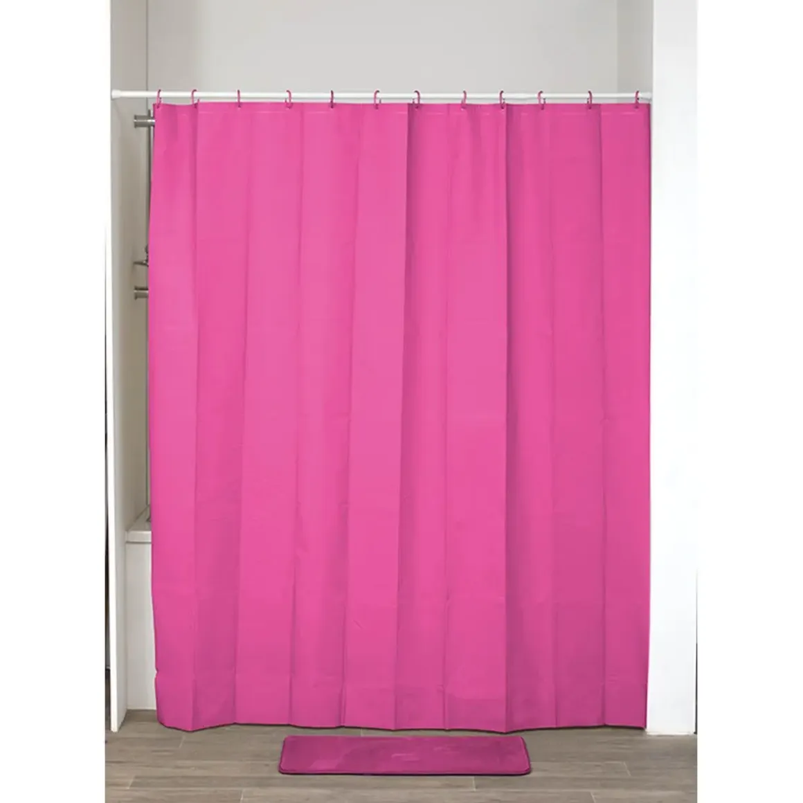 RIDEAU DE DOUCHE PEVA 180 X 200 CM FUCHSIA