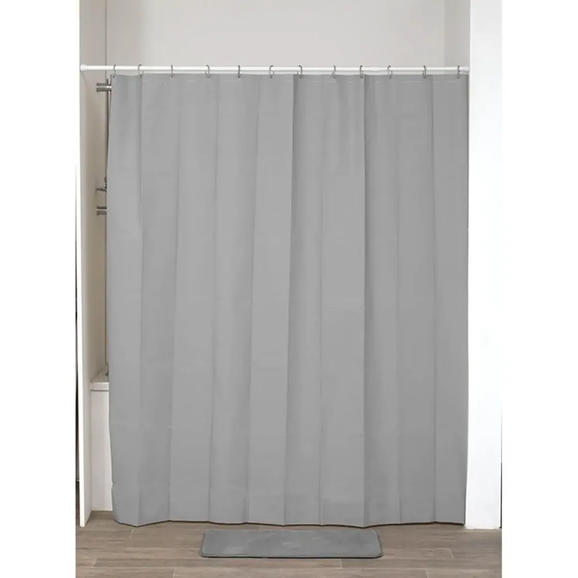 RIDEAU DE DOUCHE PEVA 180 X 200 CM GRIS