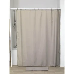 RIDEAU DE DOUCHE POLYESTER 180X200CM MOTIFS DIAMANTS TAUPE