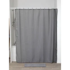 RIDEAU DE DOUCHE POLYESTER 180X200CM MOTIFS DIAMANTS GRIS