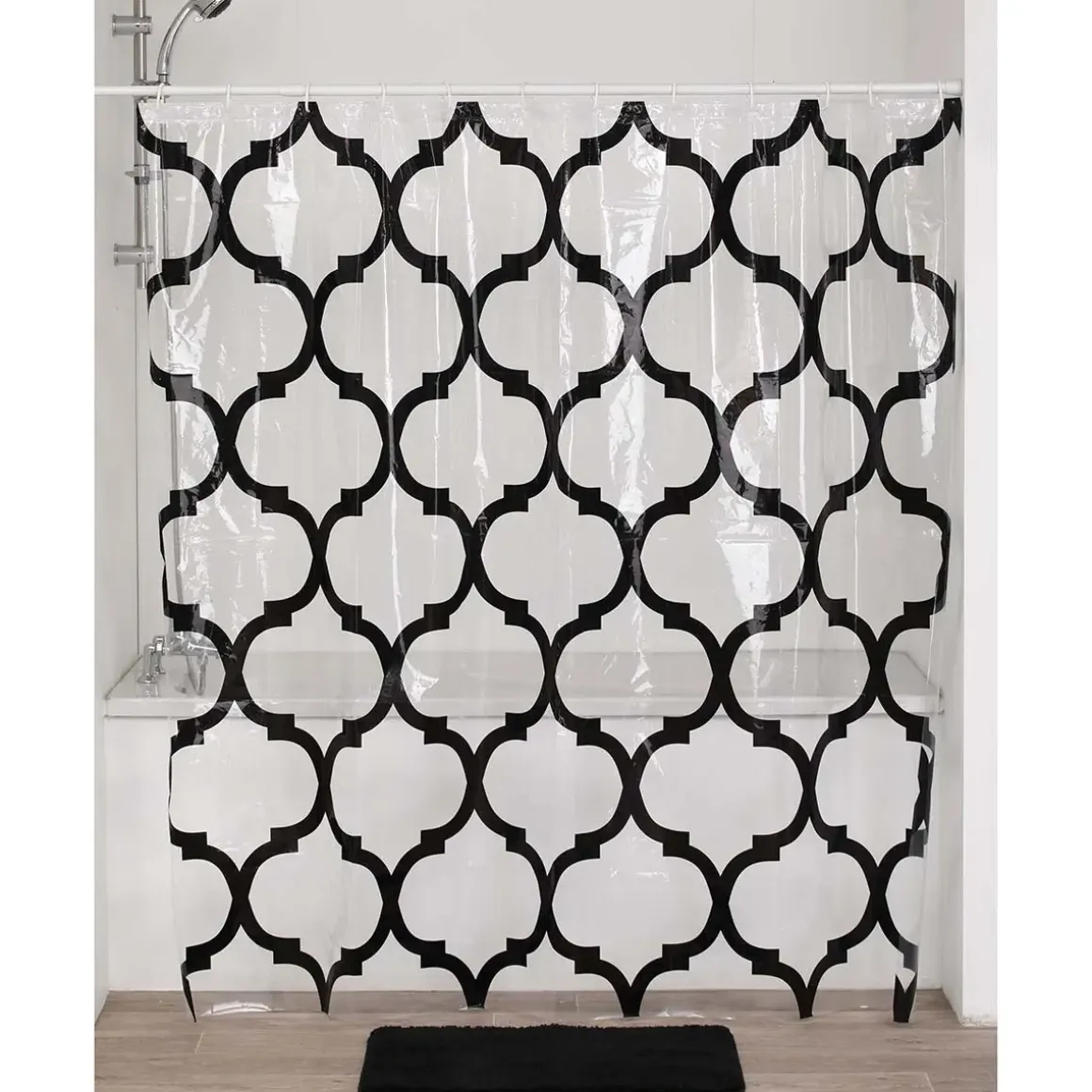 RIDEAU DE DOUCHE 180X180CM TRANSPARENT IMPRIME MARRAKECH