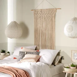 RIDEAU FIL MACRAME IVOIRE 90X200CM