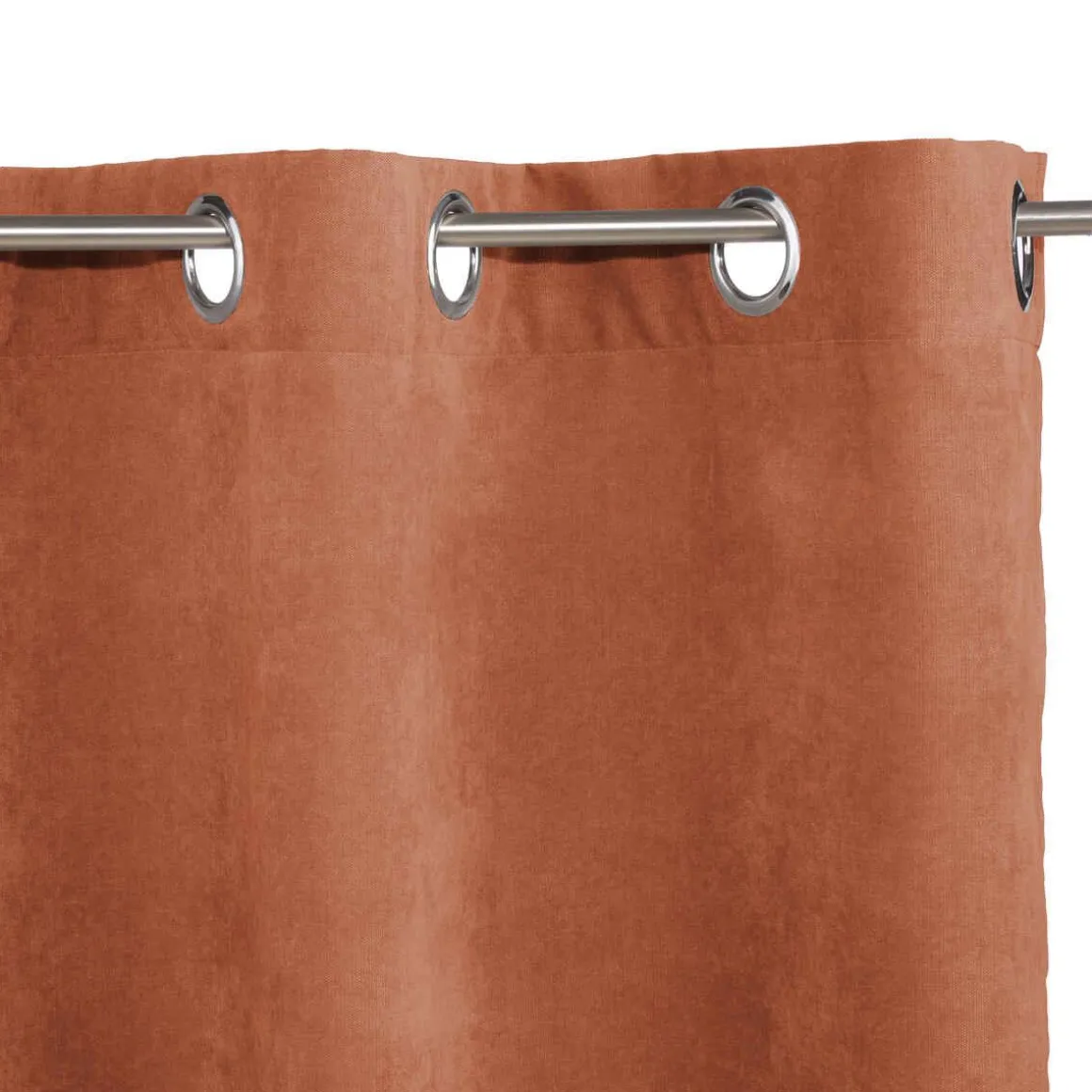 RIDEAU MEMO A OEILLETS TERRACOTA 140X260CM