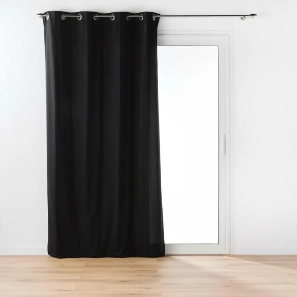 RIDEAU OEILLETS 135X260CM COTON TWILY NOIR