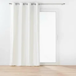 RIDEAU OEILLETS 135X260CM COTON TWILY BLANC