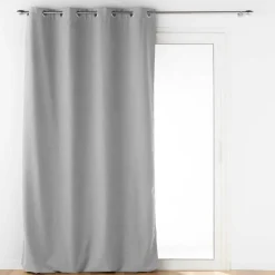 RIDEAU OEILLETS 140X260CM ISOLANT UNI JUPITER GRIS
