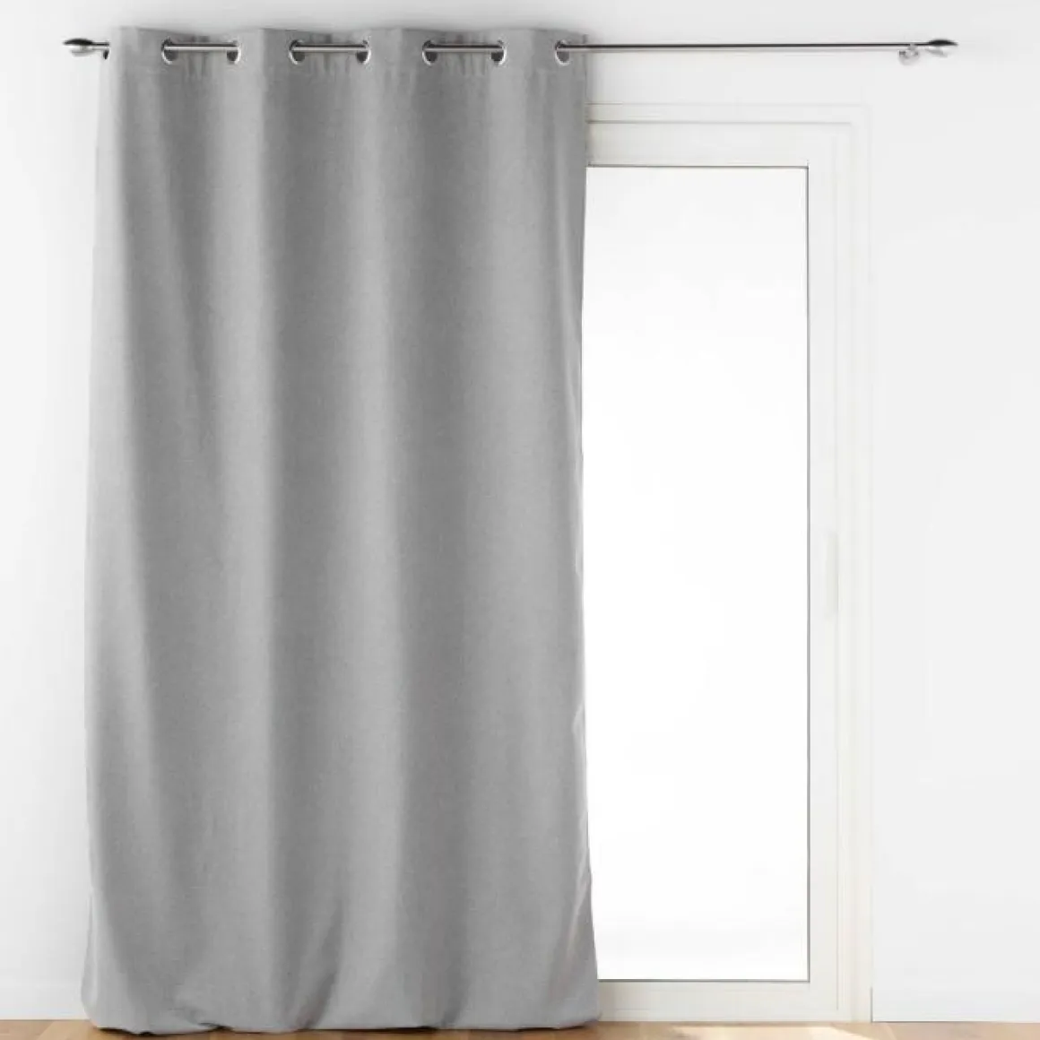 RIDEAU OEILLETS 140X260CM ISOLANT UNI JUPITER GRIS