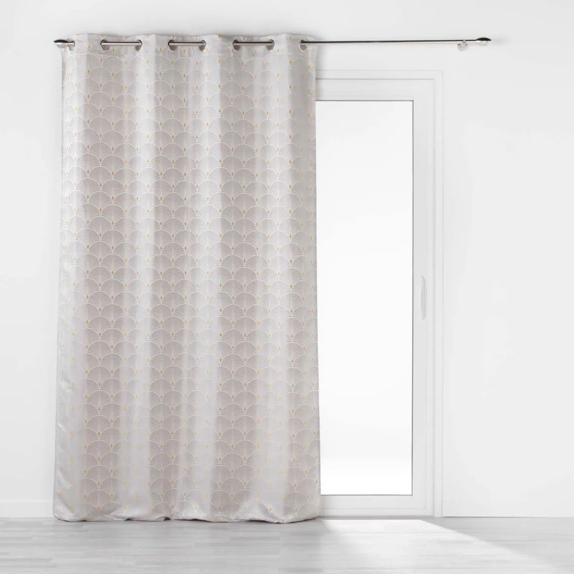 RIDEAU OEILLETS 140X260CM JACQUARD CADENCE JAUNE