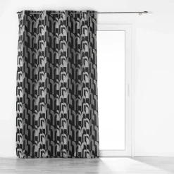 RIDEAU OEILLETS 140X260CM JACQUARD MEDICIS NOIR