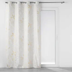 RIDEAU OEILLETS 140X260CM METALLISE BELFLOR BLANC OR
