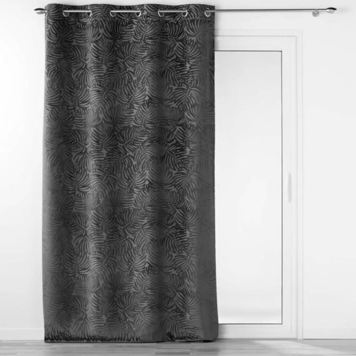 RIDEAU OEILLETS 140X240CM OCCULTANT RELIEF ANALIA ANTHRACITE