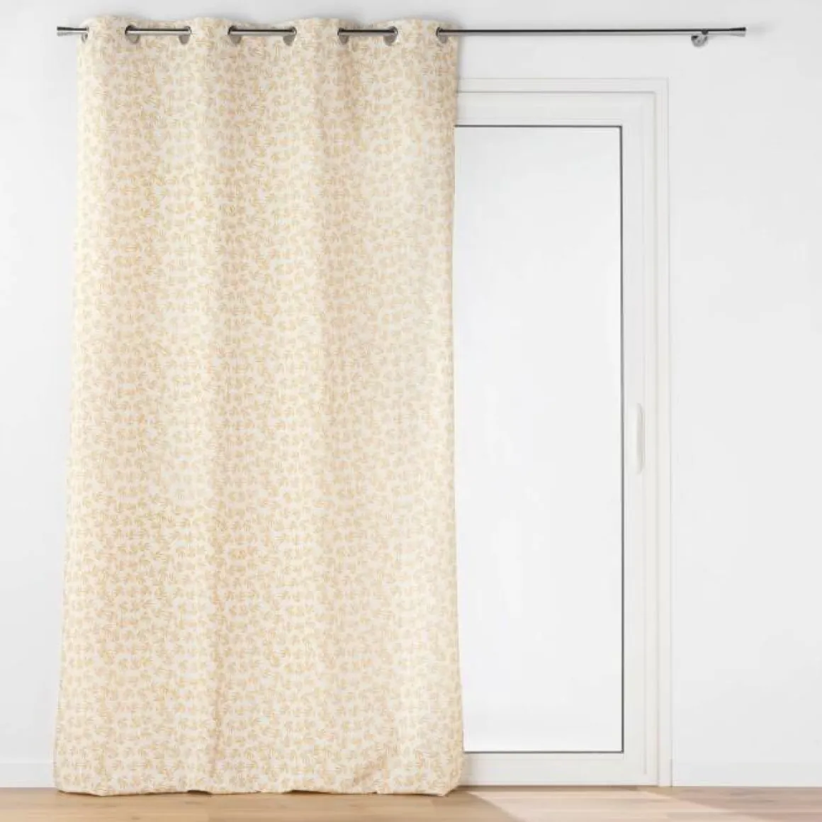 RIDEAU OEILLETS 140X240CM POLYCOTON IMPRIME MADDY OCRE