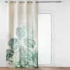 RIDEAU OEILLETS 140X260CM POLYCOTON LIN IMPRIME EQUATEUR