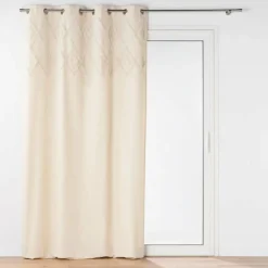 RIDEAU OEILLETS 140X240CM UNI TUFTE ATHENA NATUREL