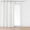 RIDEAU OEILLETS 140X260CM VELOURS JACQUARD MIKA BLANC