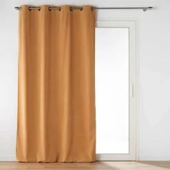 RIDEAU OEILLETS 135X260CM VELOURS UNI NOVANA MIEL