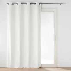 RIDEAU OEILLETS 135X260CM VELOURS UNI NOVANA BLANC
