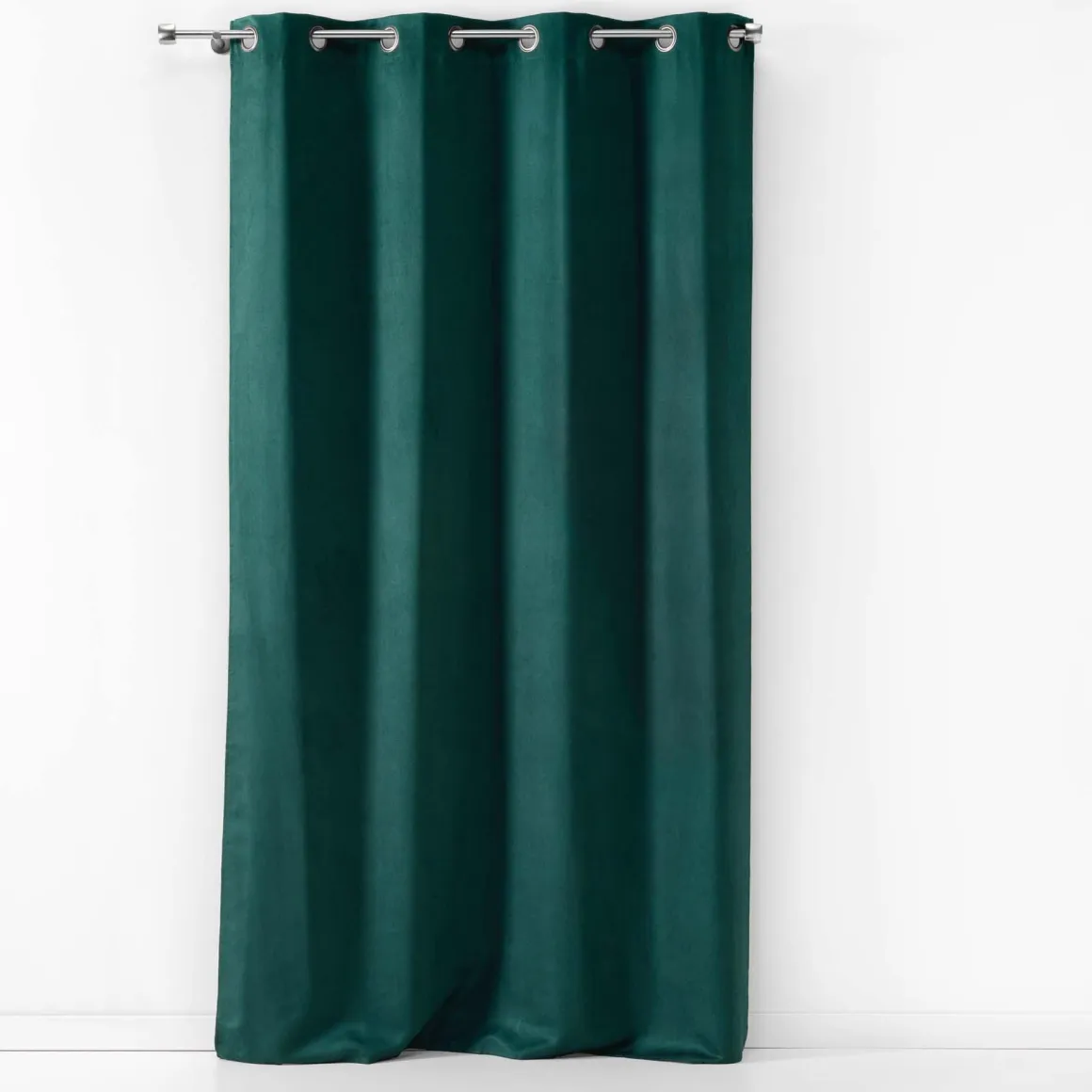 RIDEAU OEILLET 140X240CM SUEDE UNI SULTANE EMERAUDE