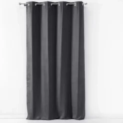 RIDEAU OEILLET 140X240CM SUEDE UNI SULTANE ANTHRACITE