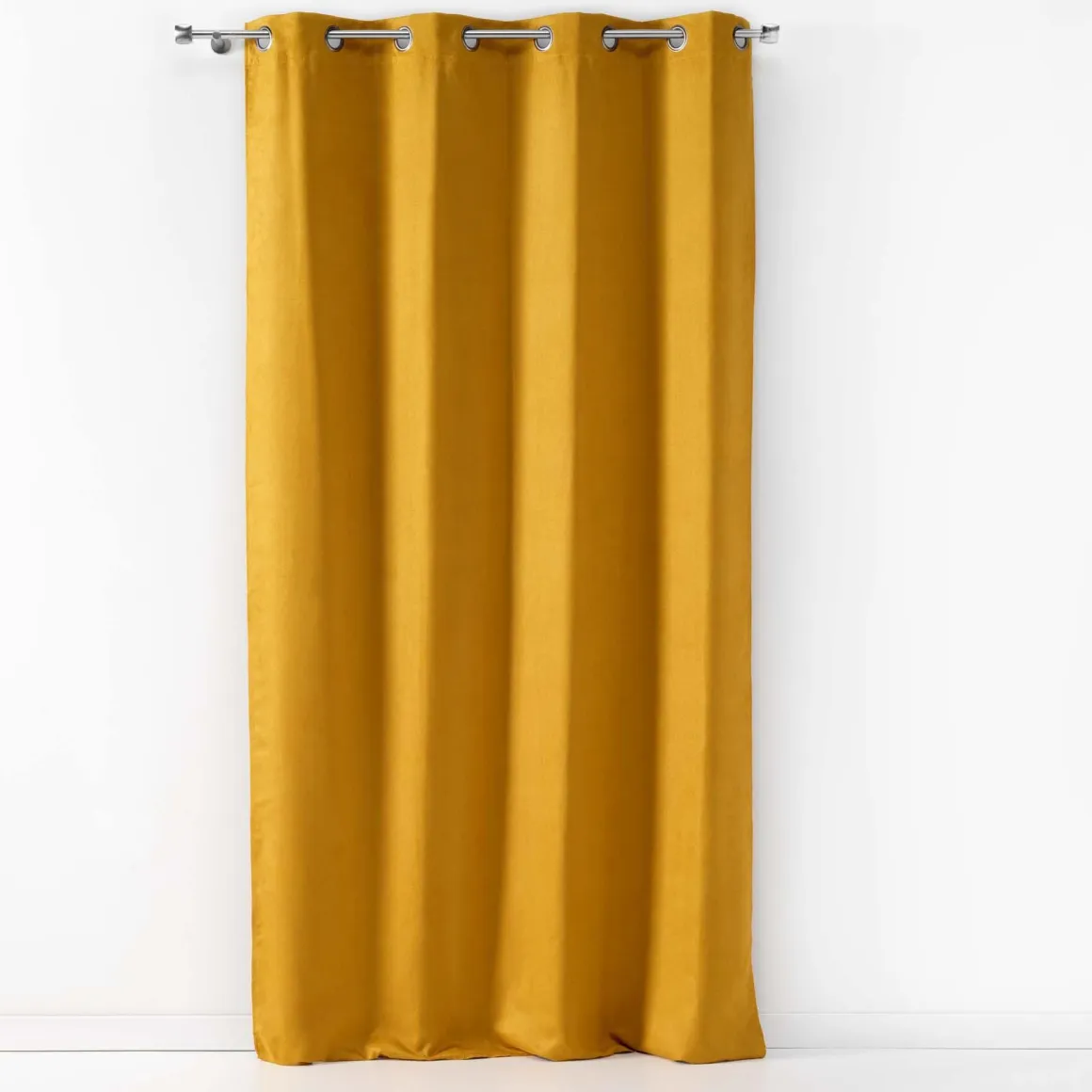 RIDEAU OEILLET 140X240CM SUEDE UNI SULTANE JAUNE