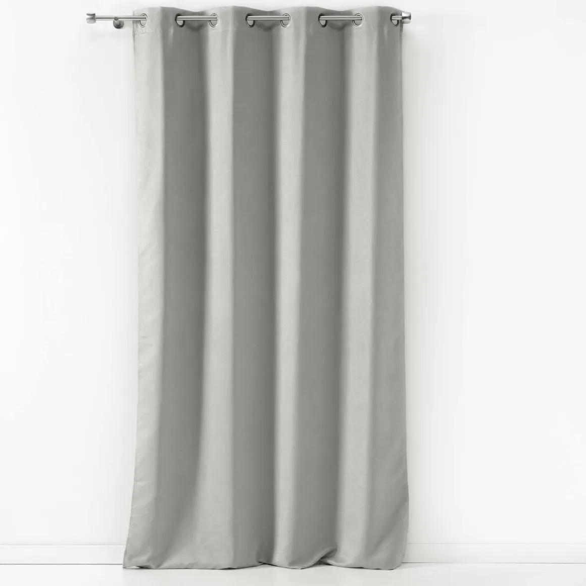 RIDEAU OEILLET 140X240CM SUEDE UNI SULTANE GRIS
