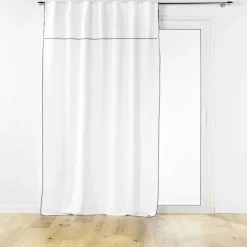 RIDEAU PASS CACHE 140X240CM COTON UNI MISTRALINE BLANC