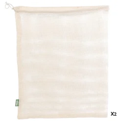 SAC A VRAC REUTILISABLE MAILLES COTON X2