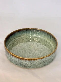 SALADIER VERT EMPILABLE PORCELAINE EMAIL REACTIF 20CM
