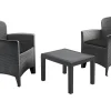 SALON BALCON DUO 2 PLACES RESINE AKITA RAMA AVEC COUSSINS