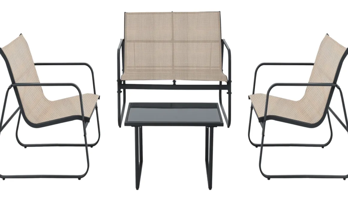 SALON DE JARDIN ESSENTIEL BEIGE 4 PLACES