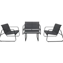 SALON JARDIN ESSENTIEL ANTHRACITE 4 PLACES