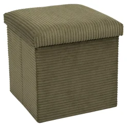 SCOTT COFFRE POUF PLIABLE COTELE VERT